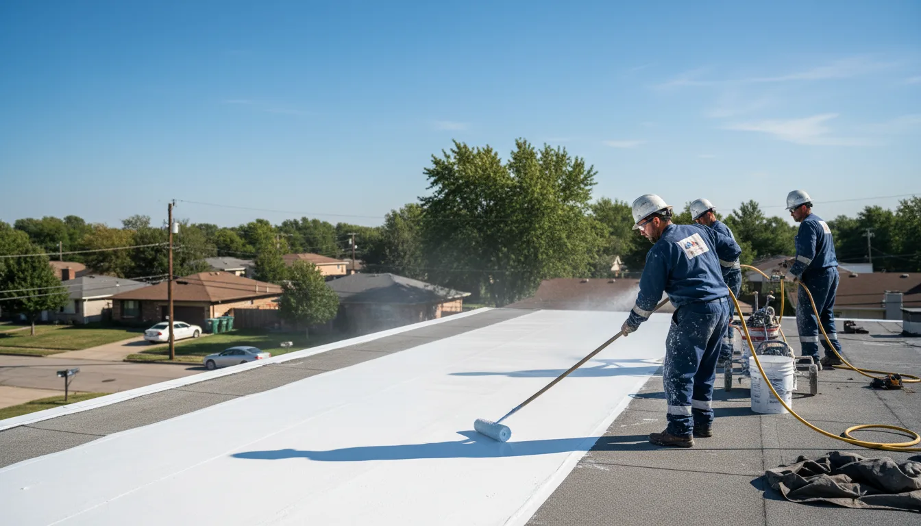 Commercial roof coating in Leon, KS near me